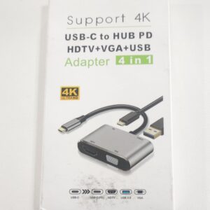 USB-C 4-in-1 Hub Adapter – PD + HDMI + VGA + USB