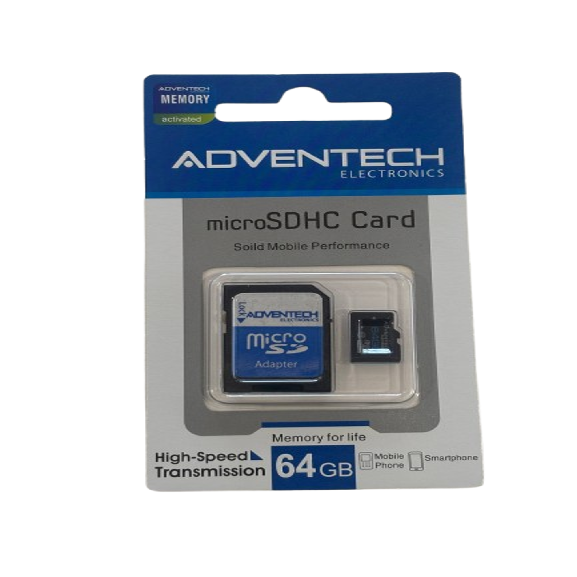 ADVENTECH Electronics 64GB microSDHC Card with SD Adapter