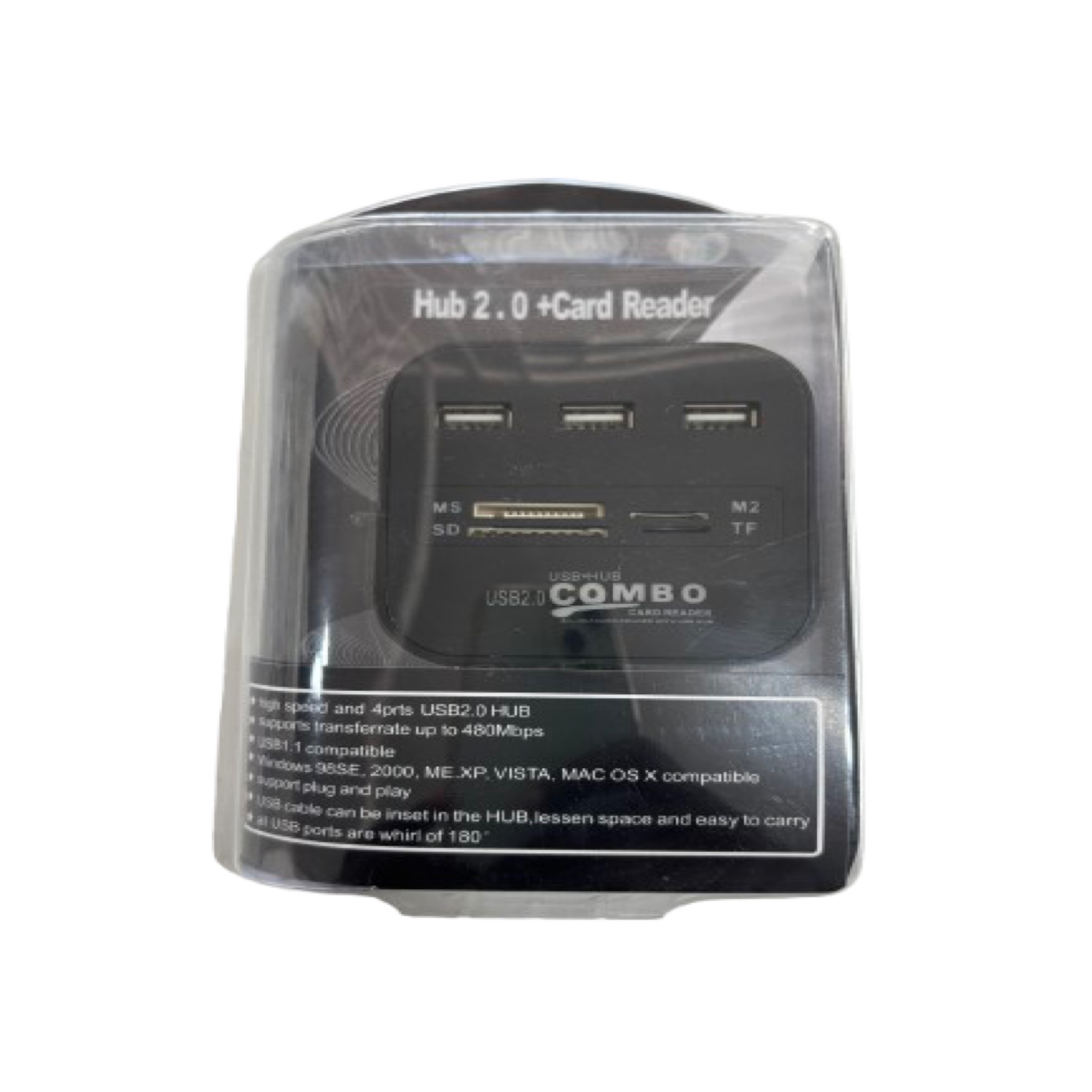 USB 2.0 Hub + Multi Card Reader Combo