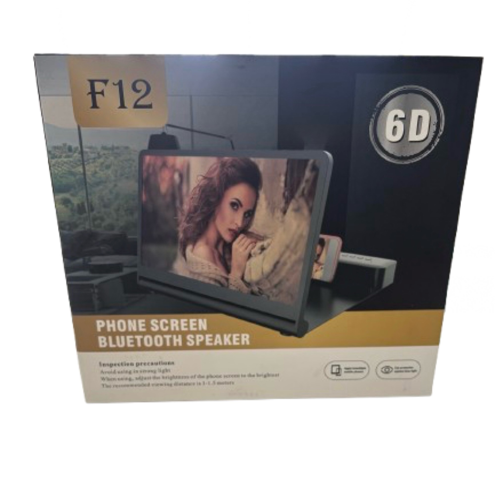 F12 Phone Screen Magnifier with Bluetooth Speaker – 6D HD Display